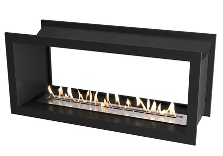 Icon Fires Double Sided Slimline Firebox 1350 met Slimline 1100 Brander